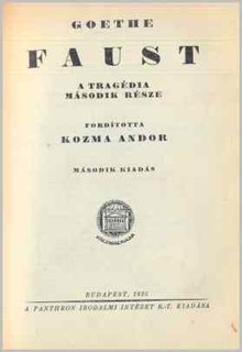 Faust (1-2 egyben).  ford.: Kozma Andor