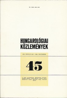 Hungarológiai Közlemények 45