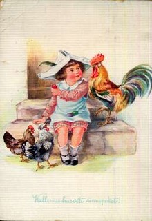 képeslap - Boldog Húsvéti ünnepeket, 1914-ből