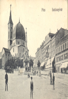 Pécs Széchenyi-tér  (1918 előtt) futott