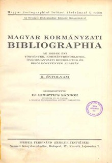 Magyar kormányzati bibliográphia 1925 évre