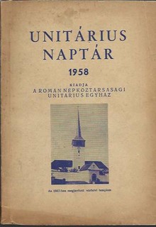 Unitárius naptár 1958 (kiadja a Román népköztársasági unitárius egyház)