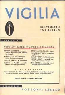 Vigilia -szépirodalmi és kritikai havi folyóirat 1943 július